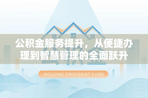 硚口公积金服务提升，从便捷办理到智慧管理的全面跃升