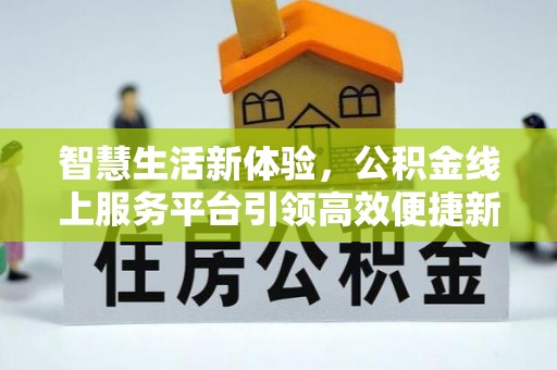 硚口智慧生活新体验，公积金线上服务平台引领高效便捷新潮流