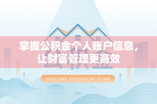 硚口掌握公积金个人账户信息，让财富管理更高效