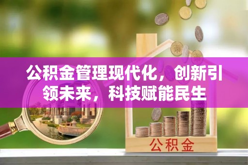 硚口公积金管理现代化，创新引领未来，科技赋能民生