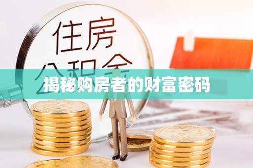 硚口揭秘购房者的财富密码