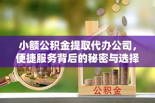 硚口小额公积金提取代办公司，便捷服务背后的秘密与选择指南