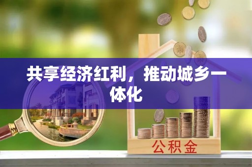 硚口共享经济红利，推动城乡一体化